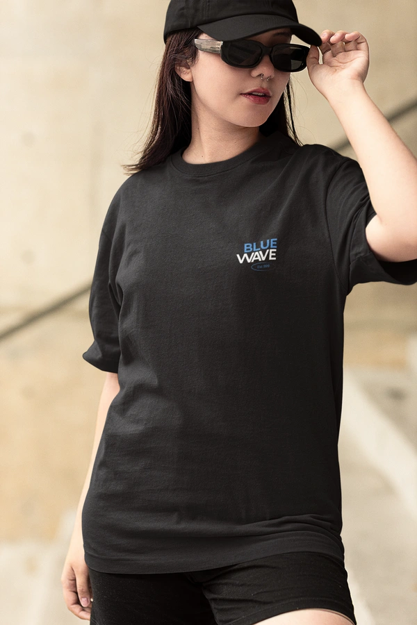 Fitforall® Blue Wave Oversized T Shirt For Unisex - XXL-46, Black