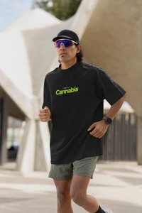 Fitforall® Cannabis Oversized T Shirt For Men - M-40, Black