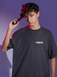 Fitforall® Cyberblade Oversized T Shirt For Men - XXL-46, Black