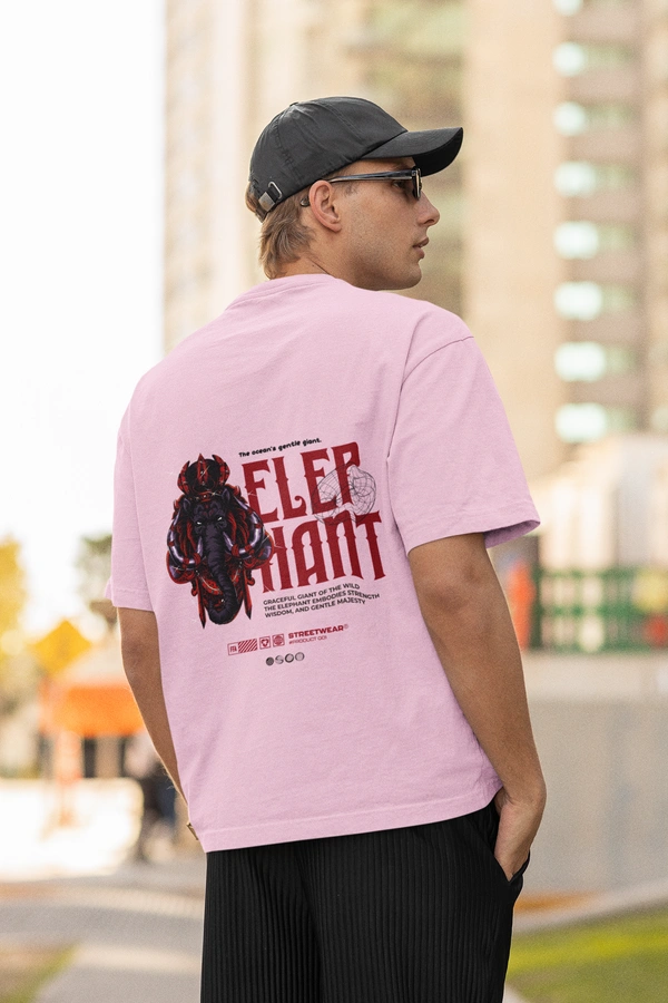 Fitforall® Elephant Oversized T Shirt For Men - XXL-46, Pink