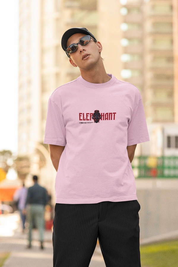 Fitforall® Elephant Oversized T Shirt For Men - XXL-46, Pink