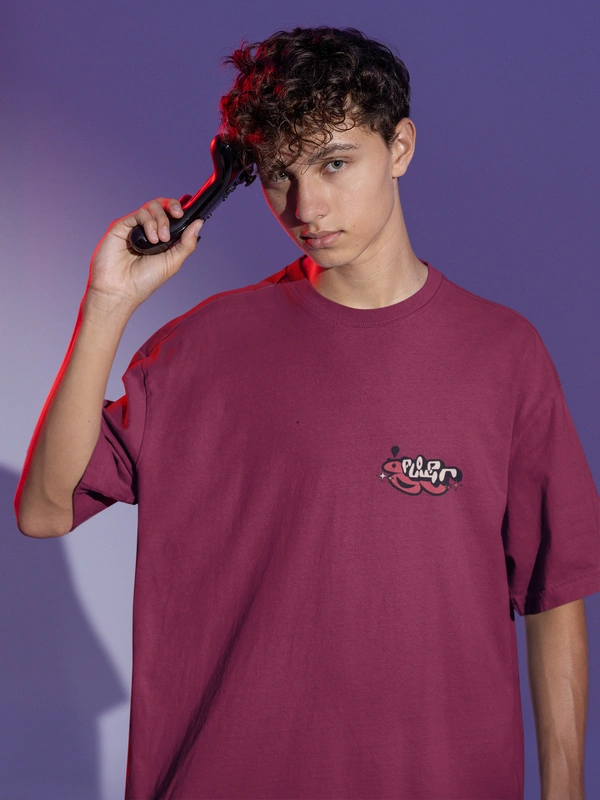 Fitforall® Fighter Gundam Oversized T Shirt For Men With 2 Color - M-40, Maroon