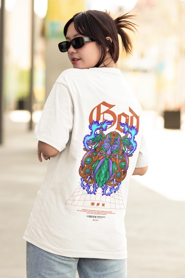 Fitforall® Godb Oversized T Shirt For Unisex With 3 Color - XXL-46, White