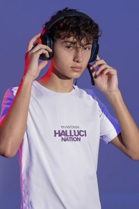 Fitforall® Halluci Nation Oversized T Shirt For men With 4 Color - L-42, White