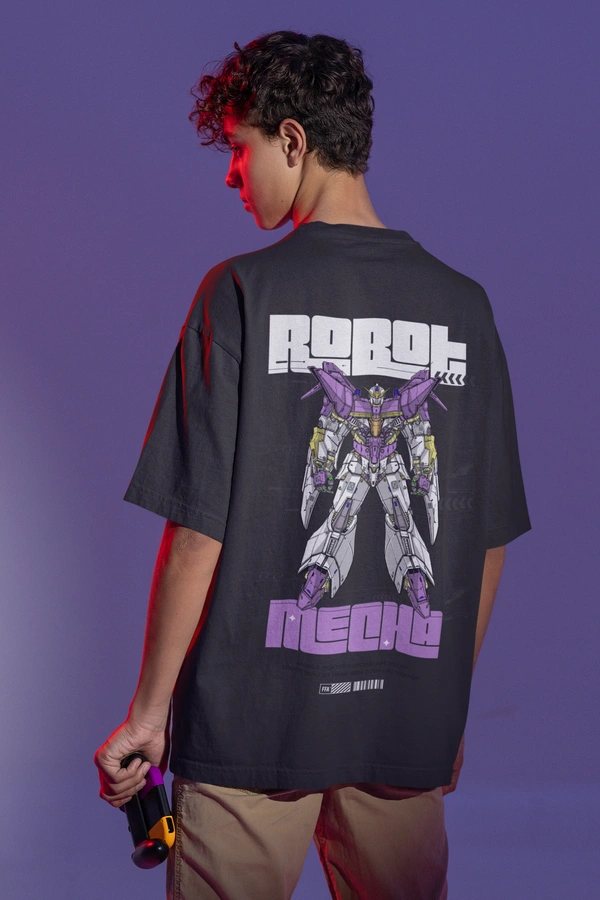 Fitforall® Mecha Robert Oversized T Shirt For Men - XXL-46, Black