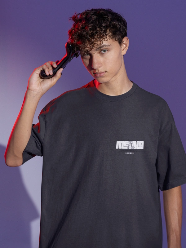 Fitforall® Mecha Robert Oversized T Shirt For Men - XXL-46, Black
