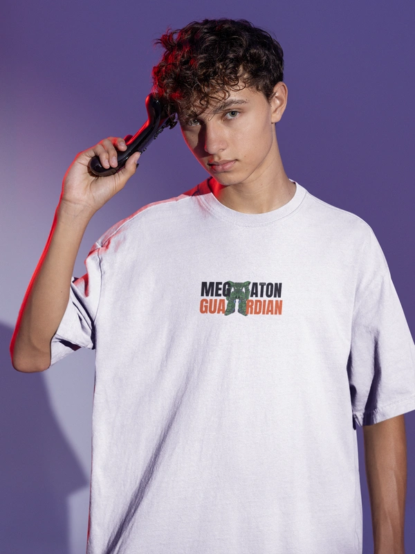 Fitforall® Megaton Guardian  Oversized T Shirt For Men - M-40, White