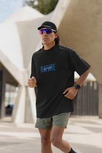 Fitforall® Nature_blue Oversized T Shirt For Men - XXL-46, Black