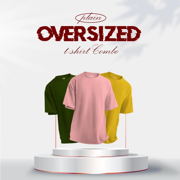 Fitforall® Plain Oversized T Shirt For Unisex With 3 Color (pack of 3) - M-40