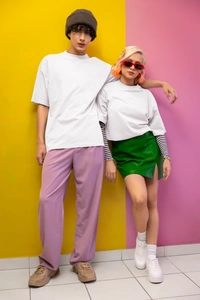 Fitforall® Plain Oversized T Shirt For Unisex With 6 Color - M-40, White