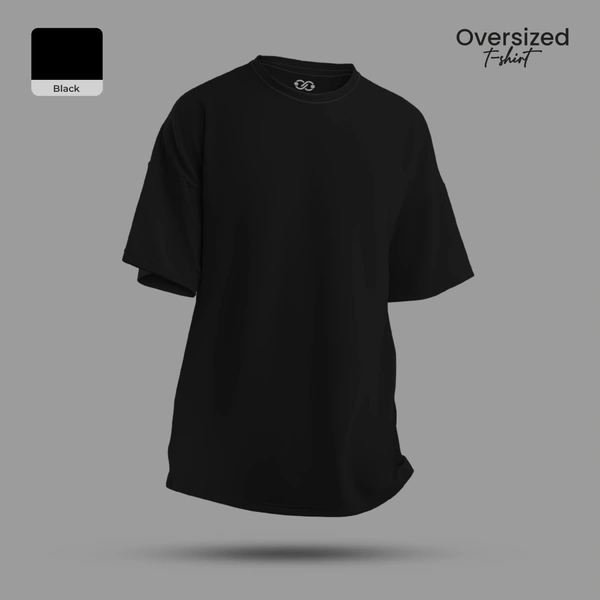 Fitforall® Plain Oversized T Shirt For Unisex With 6 Color - XXL-46, Black