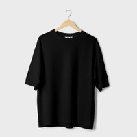 Fitforall® Plain Oversized T Shirt For Unisex With 6 Color - XXL-46, Black