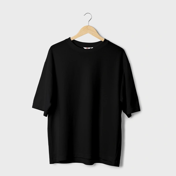 Fitforall® Plain Oversized T Shirt For Unisex With 6 Color - XXL-46, Black