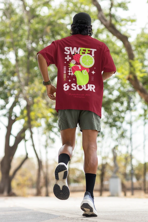 Fitforall® Sweet Sour T Shirt For Unisex With 3 Color - M-40, Maroon
