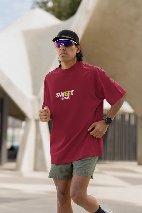 Fitforall® Sweet Sour T Shirt For Unisex With 3 Color - M-40, Maroon