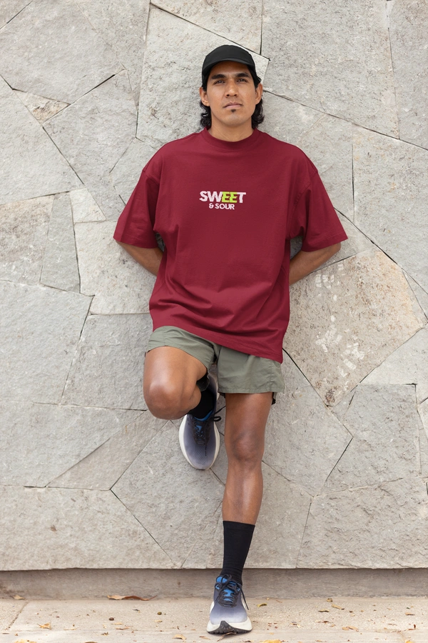 Fitforall® Sweet Sour T Shirt For Unisex With 3 Color - M-40, Maroon