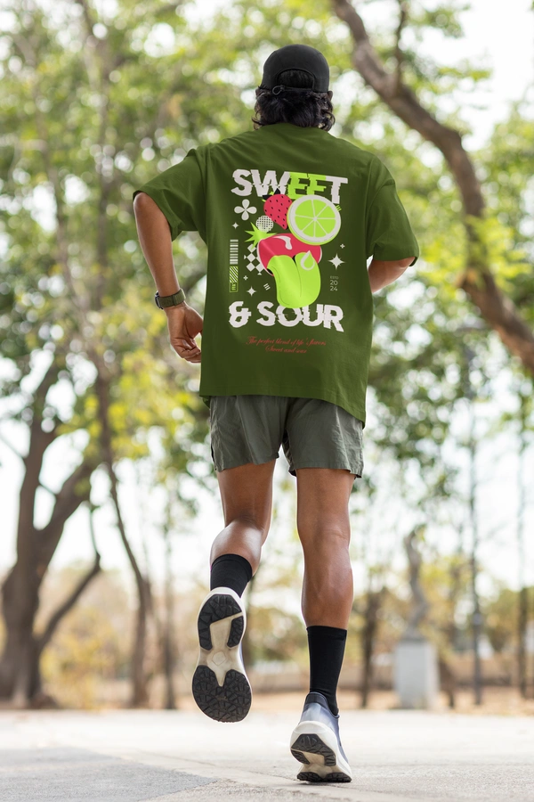 Fitforall® Sweet Sour T Shirt For Unisex With 3 Color - L-42, Olive Green