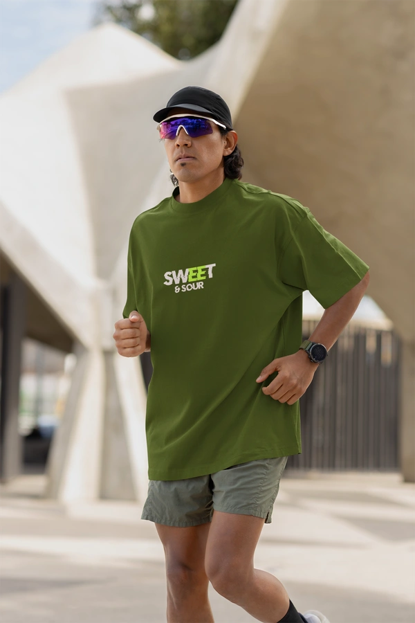 Fitforall® Sweet Sour T Shirt For Unisex With 3 Color - L-42, Olive Green
