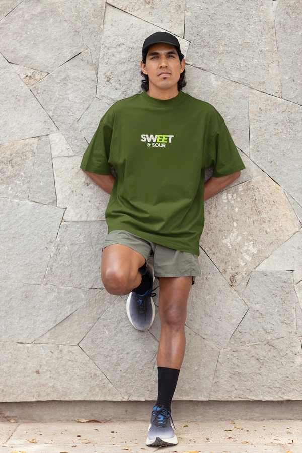 Fitforall® Sweet Sour T Shirt For Unisex With 3 Color - L-42, Olive Green