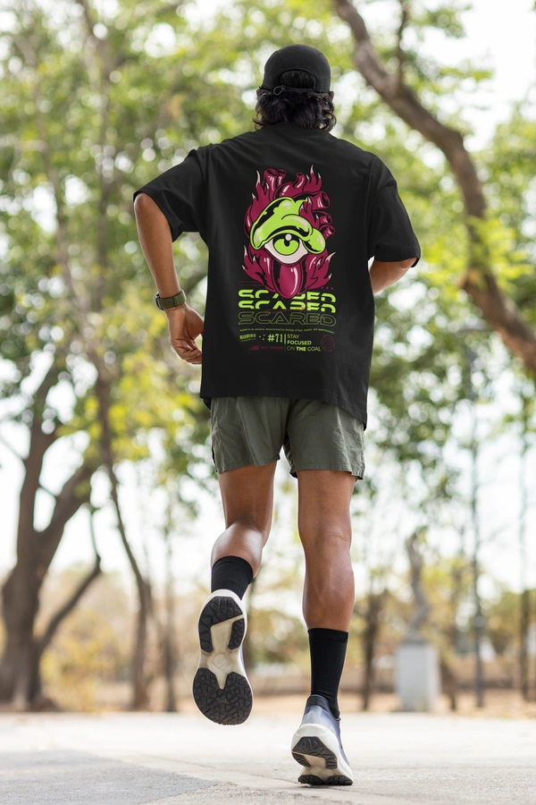 Fitforall® Thirdeye Oversized T Shirt For Unisex - L-42, Black