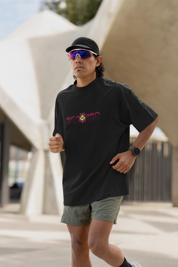 Fitforall® Thirdeye Oversized T Shirt For Unisex - L-42, Black