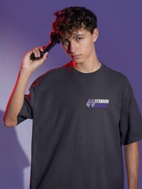 Fitforall® Titanium setinel Oversized T Shirt For Men - L-42, Black