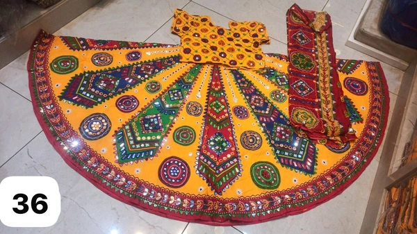 Intricately Designed On Yellow Navratri Lehenga/ Chaniya Choli 