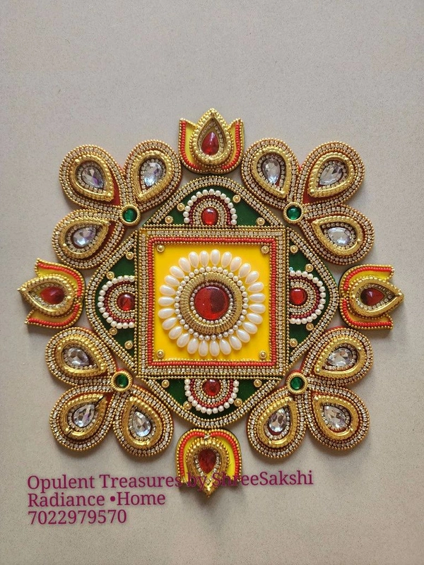 Beautiful Yellow Marigold DIY Rangoli - 8 Inches