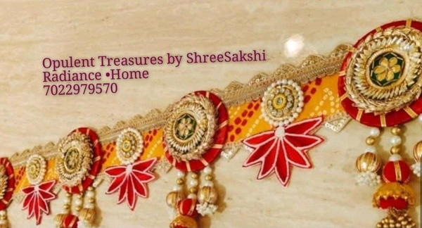 Bandhani Toran Combination Of Yellow And Red - 40 Inches