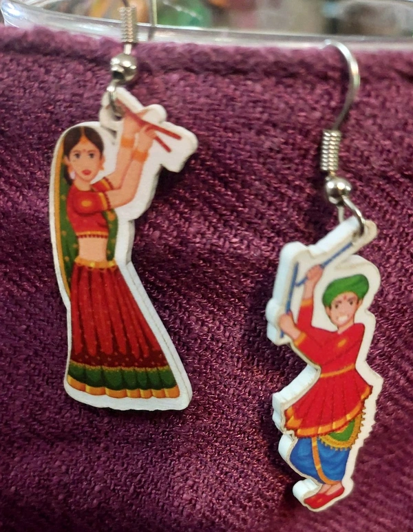 Navratri Theme Dancing Couple Earring 