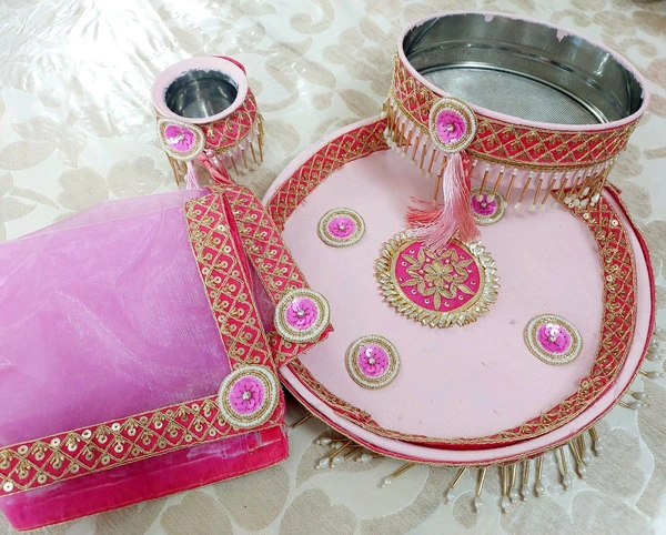 Karwachauth Thali Set Pink