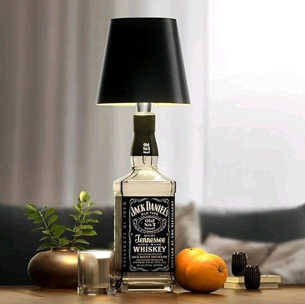 Neo Clean Wireless Rechargeable Bottle Lamp with Stepless Dimming LED, 3 Color Temperature Wine Bottle Light for Bedroom, Bar, Restaurant, Living Room Decoration, and Gift (Black)