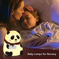 Neo Clean Silicone Panda Touch LED Night Light – Cute Multicolor Lamp for Kids, Teens, Baby Room Decor, Gifts for Panda Lovers & Girlfriends