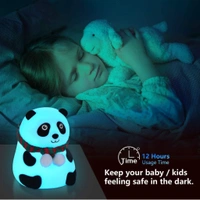 Neo Clean Silicone Panda Touch LED Night Light – Cute Multicolor Lamp for Kids, Teens, Baby Room Decor, Gifts for Panda Lovers & Girlfriends