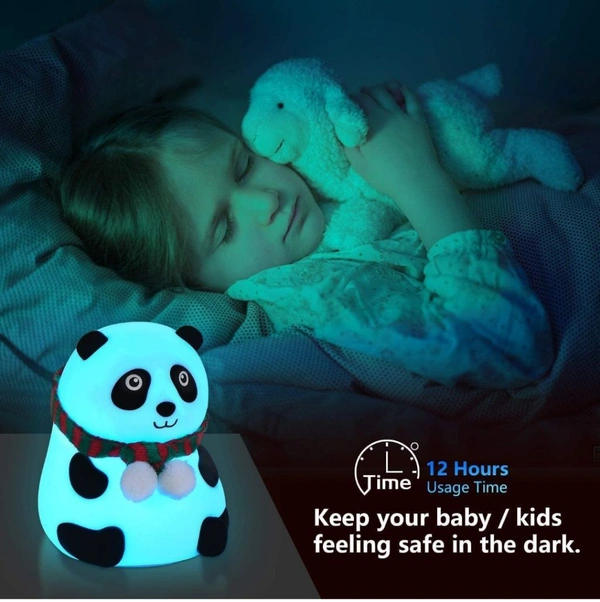 Neo Clean Silicone Panda Touch LED Night Light – Cute Multicolor Lamp for Kids, Teens, Baby Room Decor, Gifts for Panda Lovers & Girlfriends