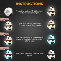 Neo Clean Silicone Panda Touch LED Night Light – Cute Multicolor Lamp for Kids, Teens, Baby Room Decor, Gifts for Panda Lovers & Girlfriends