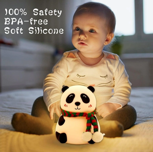 Neo Clean Silicone Panda Touch LED Night Light – Cute Multicolor Lamp for Kids, Teens, Baby Room Decor, Gifts for Panda Lovers & Girlfriends