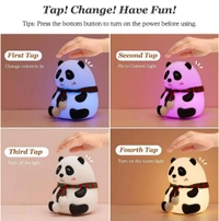 Neo Clean Silicone Panda Touch LED Night Light – Cute Multicolor Lamp for Kids, Teens, Baby Room Decor, Gifts for Panda Lovers & Girlfriends