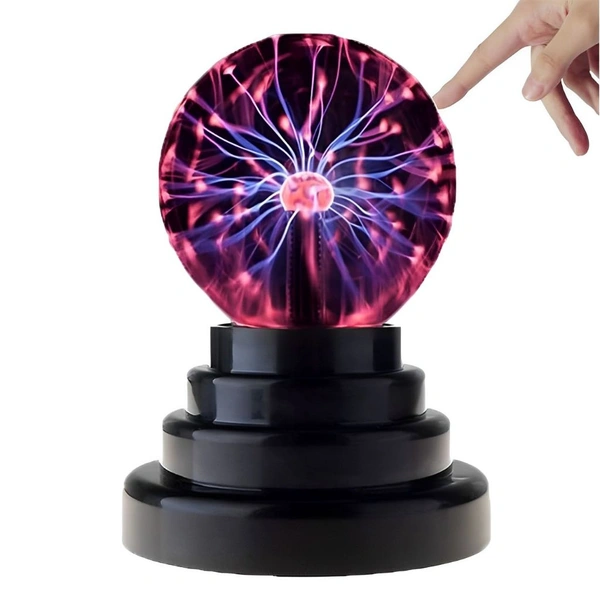 Neo Clean 4-Inch Multicolor LED Plasma Ball Lamp - Flashing Decorative Night Light for Kids' Bedroom, Home Décor, Mood Lighting, and Gifts