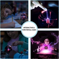 Neo Clean 4-Inch Multicolor LED Plasma Ball Lamp - Flashing Decorative Night Light for Kids' Bedroom, Home Décor, Mood Lighting, and Gifts