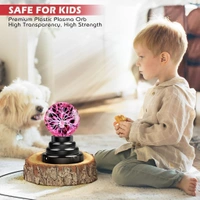 Neo Clean 4-Inch Multicolor LED Plasma Ball Lamp - Flashing Decorative Night Light for Kids' Bedroom, Home Décor, Mood Lighting, and Gifts