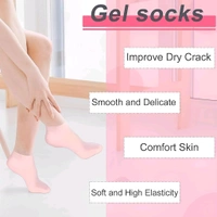 Neo Clean Silicone Moisturizing Foot Socks for Women - Aloe Gel Spa Pedicure Socks for Dry, Cracked Feet - Reusable Soft Gel Socks with Vitamin E & Essential Oils - One Size Fits Most (1 Pair, Cream Color, Heavy-Duty)