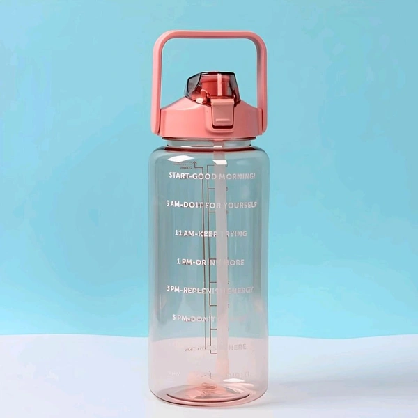 Neo Clean 2L Motivational Water Bottle with Time Marker – Leak-Proof, BPA-Free, Break-Proof, Transparent Sports Bottle for Office, School, College, and Travel – Multicolor