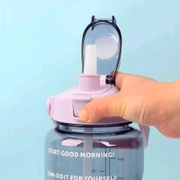 Neo Clean 2L Motivational Water Bottle with Time Marker – Leak-Proof, BPA-Free, Break-Proof, Transparent Sports Bottle for Office, School, College, and Travel – Multicolor