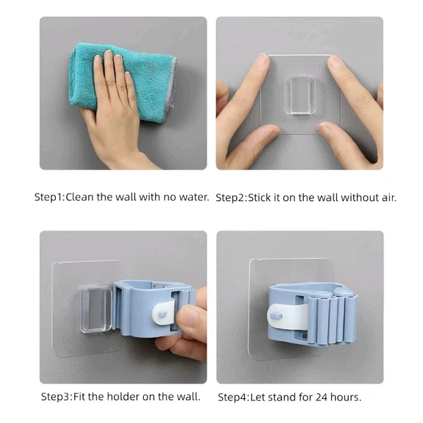 Neo Clean 6 Pcs Wall Mounted Single Mop & Broom Holder – Heavy Duty Organizer for Kitchen, Bathroom, Garage & Garden