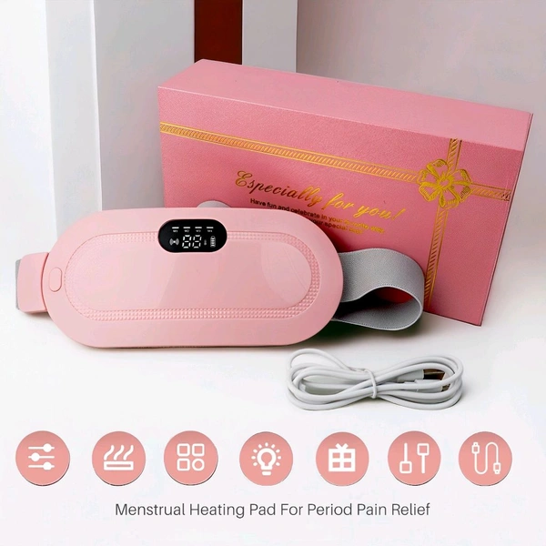 Neo Clean Portable Cordless Heating Pad for Menstrual Cramps Relief – Adjustable Temperature & Massage Modes, Stomach, Back & Belly Heat Therapy for Women (Pink)