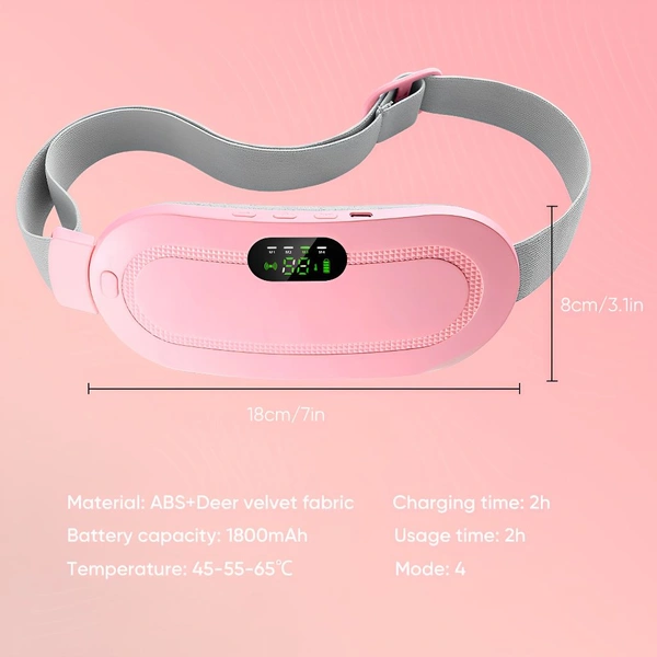 Neo Clean Portable Cordless Heating Pad for Menstrual Cramps Relief – Adjustable Temperature & Massage Modes, Stomach, Back & Belly Heat Therapy for Women (Pink)