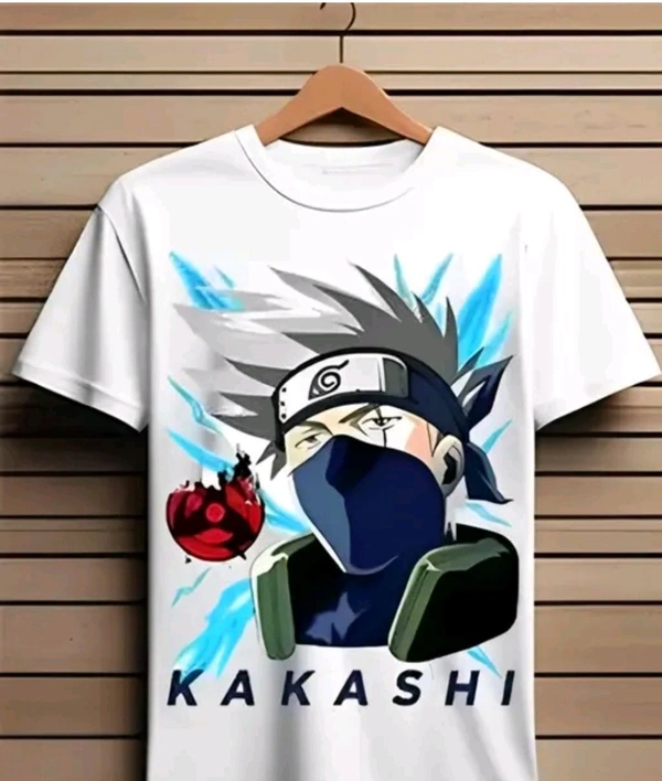 Prime Print Hub  Kakashi Printed T-shirt  - White, 3 4 5 6 7 8 9 10 11 12 13 14 15