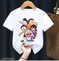 Prime Print Hub  Doraemon Printed T-shirt Boys And Girl - White, 3 4 5 6 7 8 9 10 11 12 13 14 15