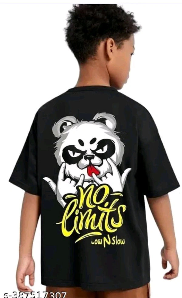 Prime Print Hub  Bear Printed T-shirt For Boys And Girls  - Black, 3 4 5 6 7 8 9 10 11 12 13 14 15